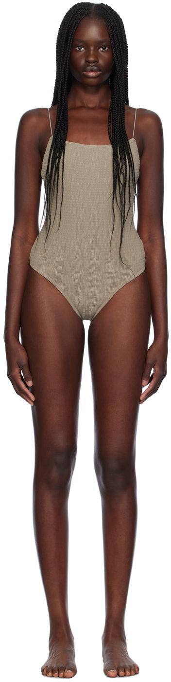 Kupaći kostimi TOTEME TOTEME Women's Smocked One-Piece Swimsuit Zelena | 241-WSW1080-FB0130