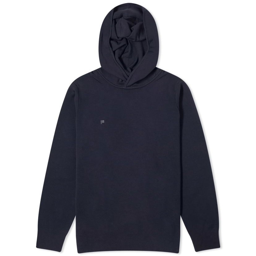 Dukserice PANGAIA Pangaia Regenerative Merino Knit Slim Fit Hoodie, Size Small Tamnoplava | 100012738672