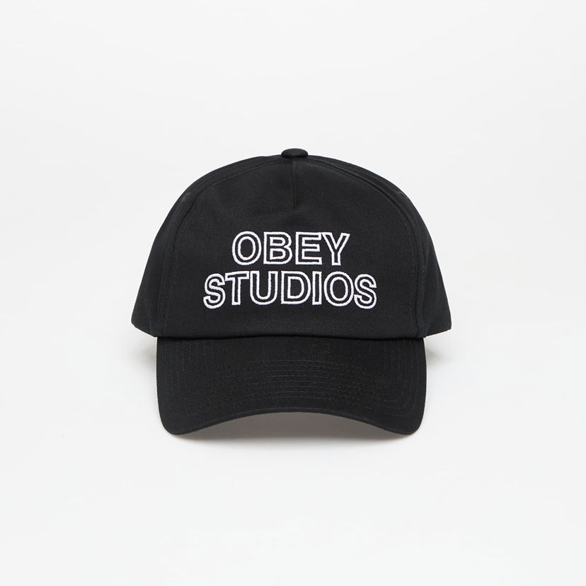 Kapa OBEY OBEY Studios 5 Panel Strapback Cap Crna | 100490139-BLK