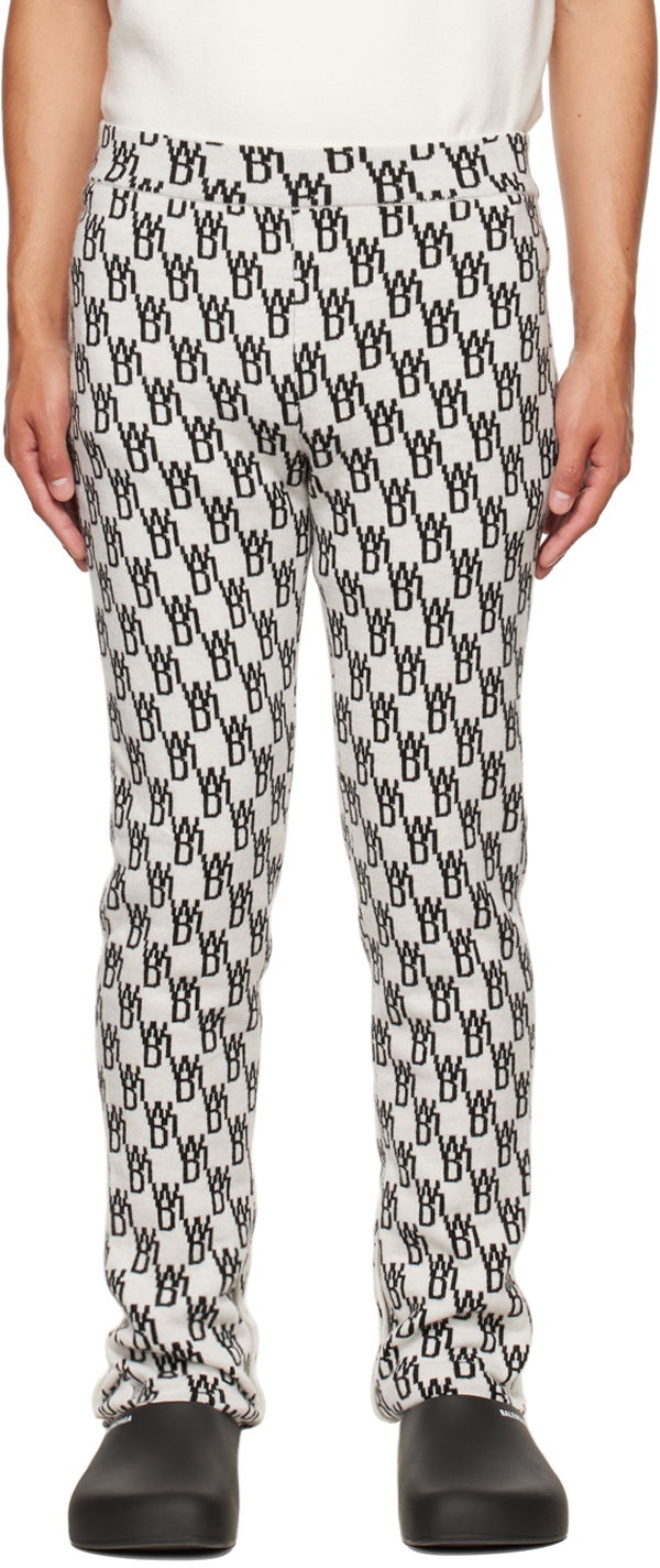 Hlače We11done We11done Jacquard Lounge Pants Bijela | WD-KP9-20-096-W-IV