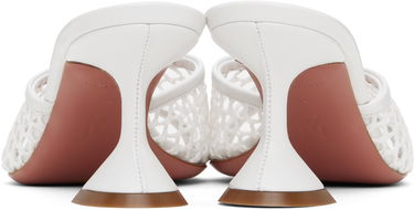 Njega cipela Amina Muaddi Amina Muaddi Lupita Net 70 Heeled Sandals Bijela | LUPITA NET 70, 1
