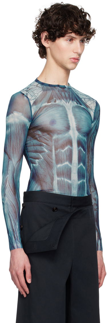 Body Jean Paul Gaultier Jean Paul Gaultier 'The Écorché' Long Sleeve T-Shirt Plava | 24/30-F-TO210-T554-505601, 1