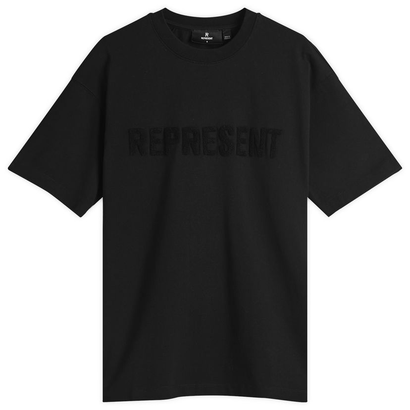 Majica kratkih rukava Represent Clo Boyfriend T-Shirt with Textured Logo Crna | OCW41389-01