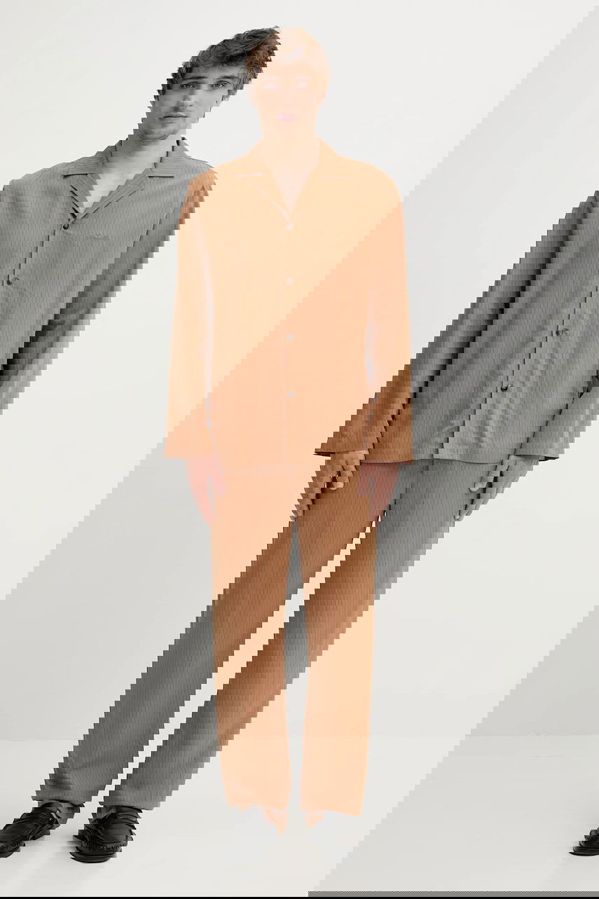 Košulja Nanushka Nanushka SHAUN Relaxed Fit Shirt Smeđa | NM25SSTP11575, 1