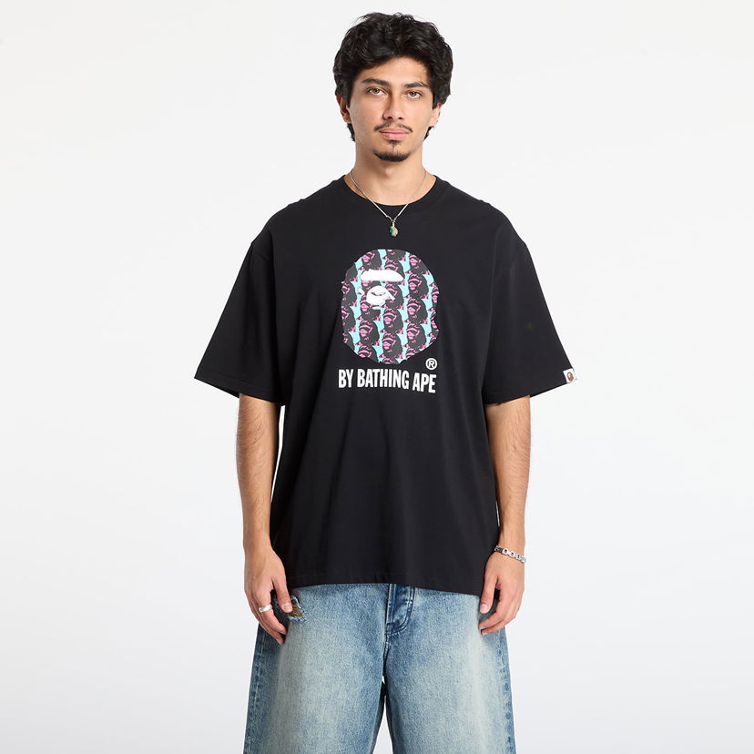 Majica kratkih rukava BAPE Ape Head Pattern Relaxed Fit T-Shirt Crna | 001TEL801309MBLK