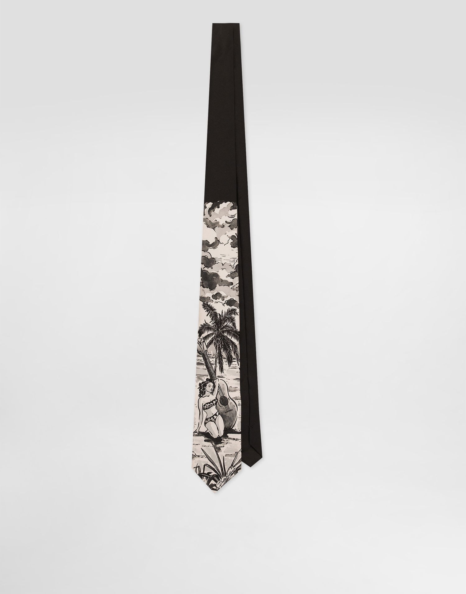 Pojasevi Dolce & Gabbana Dolce & Gabbana Pin-up Print Silk Tie Crna | GT147EG0TJ4HN5RM, 0