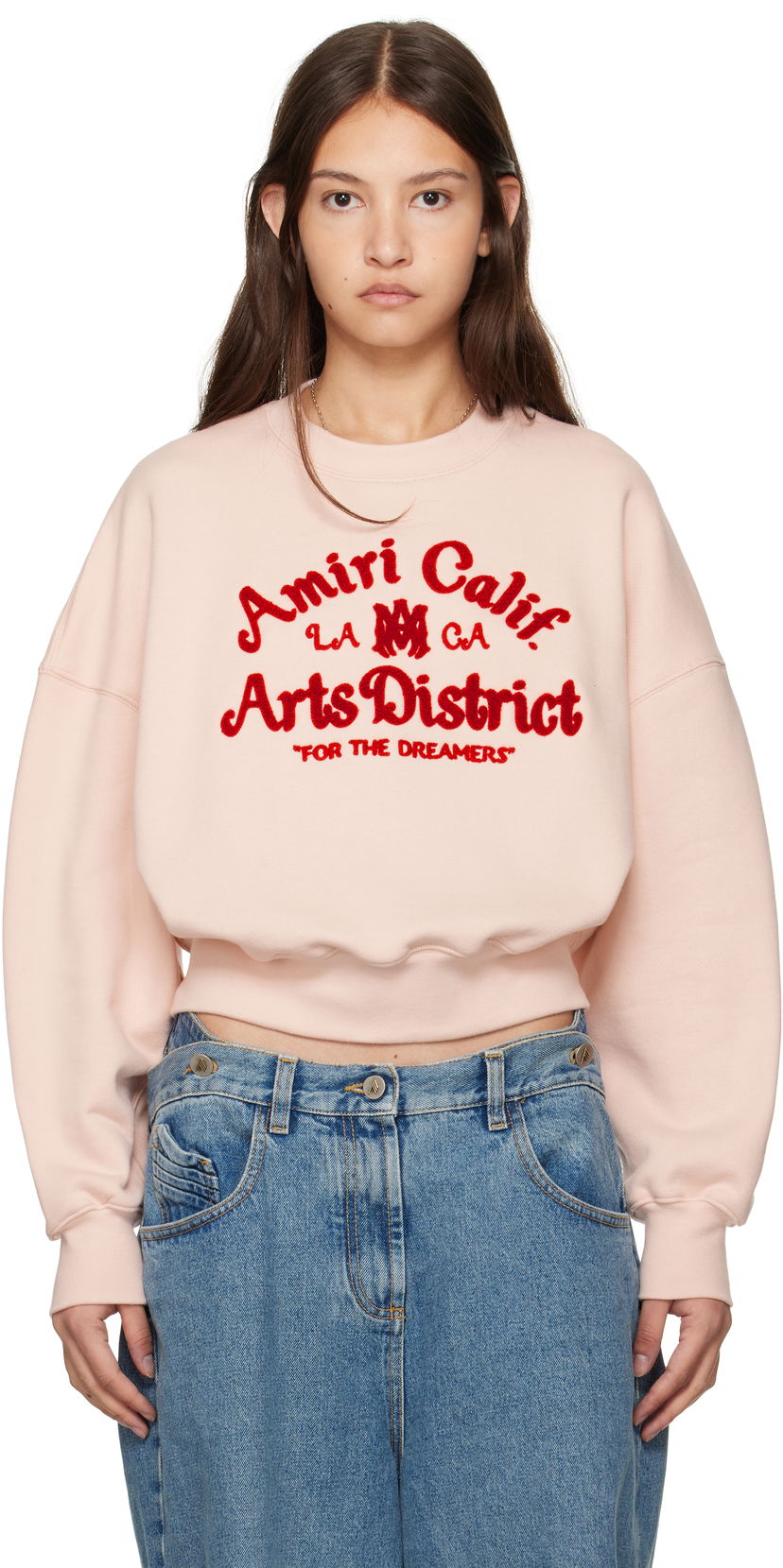 Dukserice AMIRI 'Arts District' Cropped Sweatshirt Ružičasta | AWJYCW1020