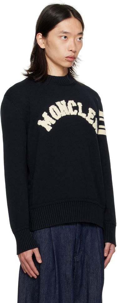 Džemper Moncler Crewneck Sweater with Logo Crna | K20919C00009M1367, 1