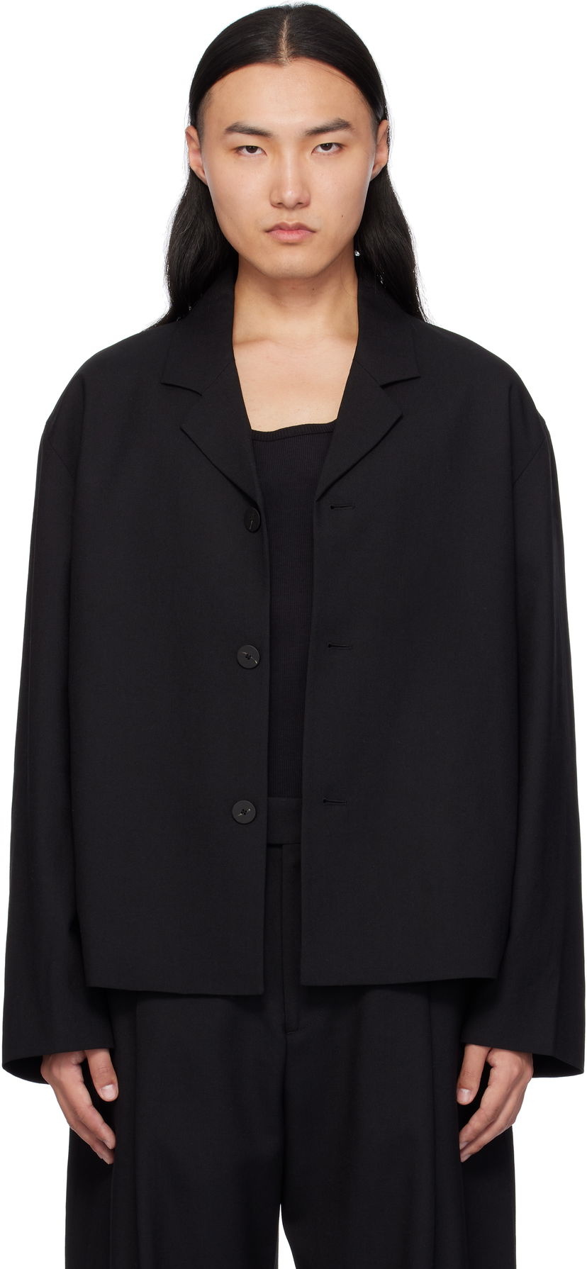 Jakna Studio Nicholson Studio Nicholson Ferro Wool Jacket Crna | FERRO SNM - 1269
