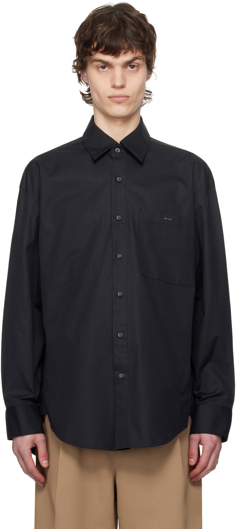 Košulja WOOYOUNGMI WOOYOUNGMI Cotton Back Logo Shirt Crna | W251SH07