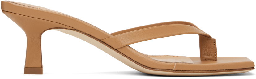 Dodaci Aeyde Aeyde Wilma Leather Toe-Post Heeled Sandals Smeđa | A11-HS-ADRS55CI-0221-717-007