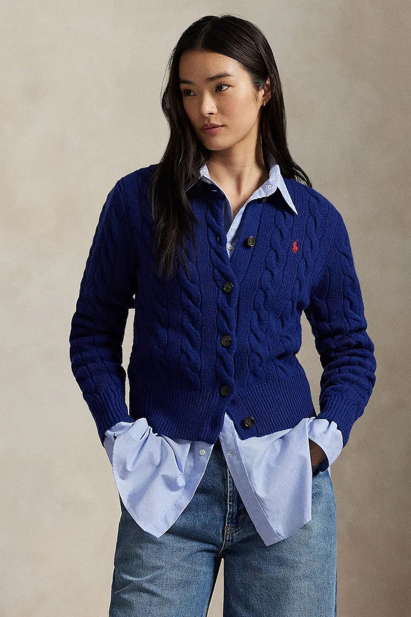 Džemper Polo by Ralph Lauren Polo Ralph Lauren Cable-Knit Cardigan Plava | 211972104015