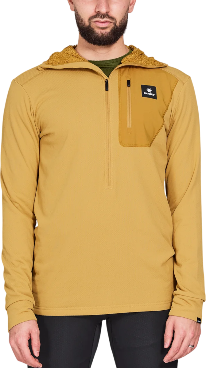 Dukserice Saysky Saysky Combat Half Zip Fleece Hoodie Žuta | nmrho30c-414