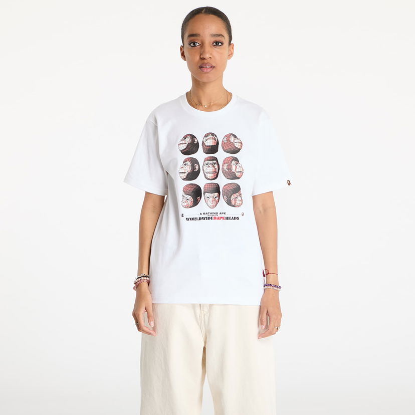 Majica kratkih rukava BAPE Polygon Ape Head Graphic T-Shirt Bijela | 001CSK701006M WHT