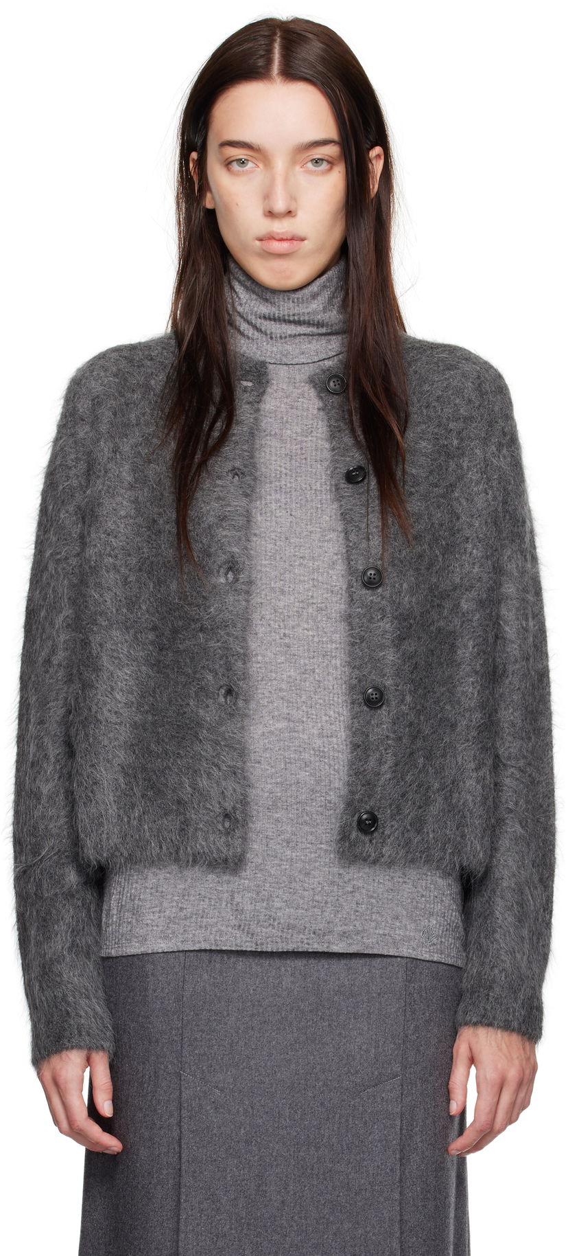 Džemper Loulou de Saison Loulou de Saison Arsen Cardigan Siva | ARSEN