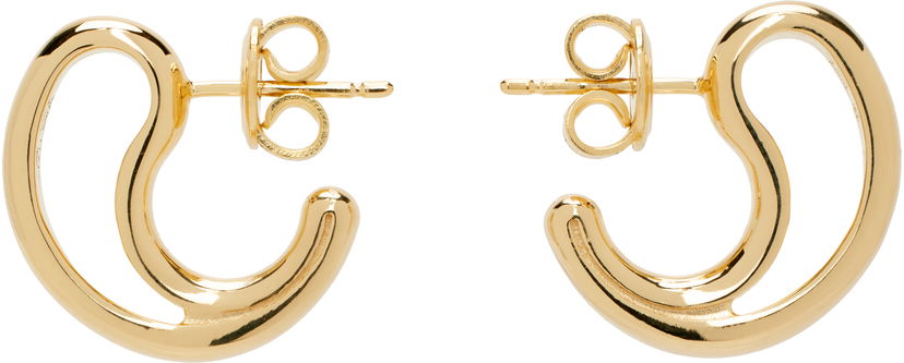 Naušnice Bottega Veneta Small Frills Gold Earrings Žuta | 804846 VAHU0