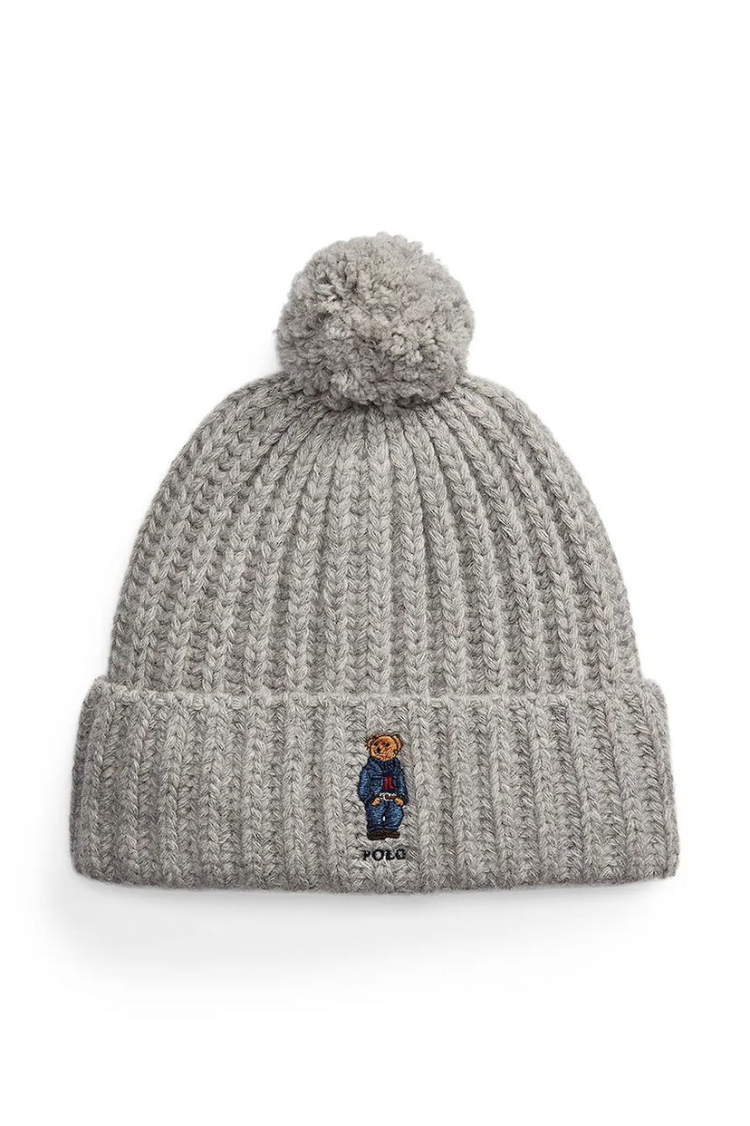 Kapica Polo by Ralph Lauren Polo Ralph Lauren Wool Beanie with Pompom Siva | 455936112