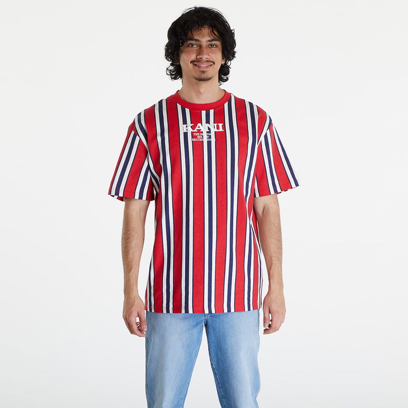 Majica kratkih rukava Karl Kani Retro Striped Tee Red/ Navy/ Off White Crvena | KM241-034-1