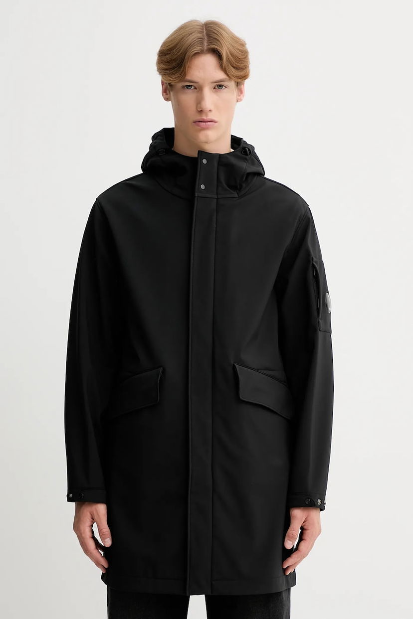 Parka C.P. Company C.P. Company Hooded Soft Shell Parka Crna | 19CMOW004A006097A