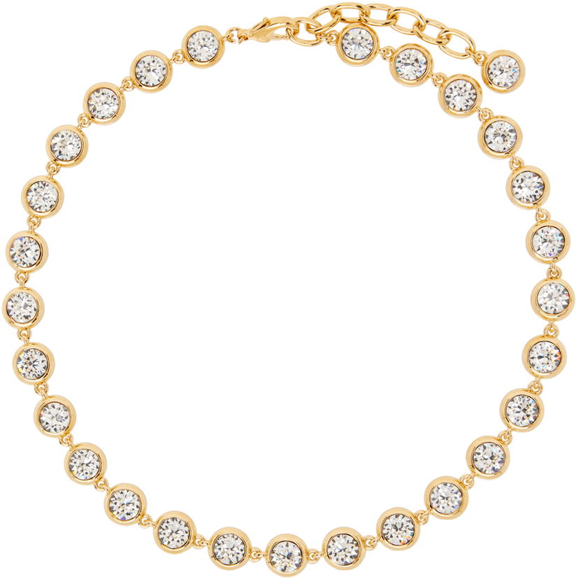 Ogrlica Amina Muaddi Crystal Tennis Necklace Metalik | IRIS NECKLACE