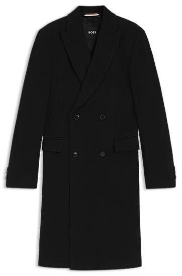 Kaputi BOSS Double-breasted coat in an alpaca blend Crna | 50551135, 0