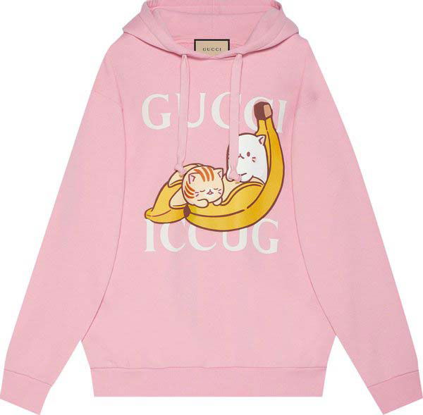Dukserice Gucci Bananya x Hoodie Pink Ružičasta | 615061 XJDL5 5904