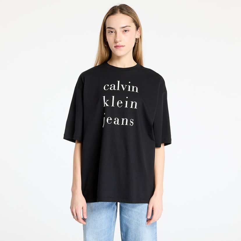 Majica kratkih rukava CALVIN KLEIN Calvin Klein Jeans Short Sleeve Logo Tee Crna | LV047B827G UB1