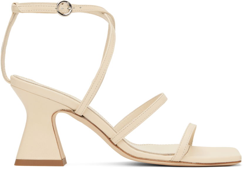 Dodaci Aeyde Aeyde Edda Leather Heeled Sandals Bež | A11-HS-HLMS75CH152-SS25-100-007