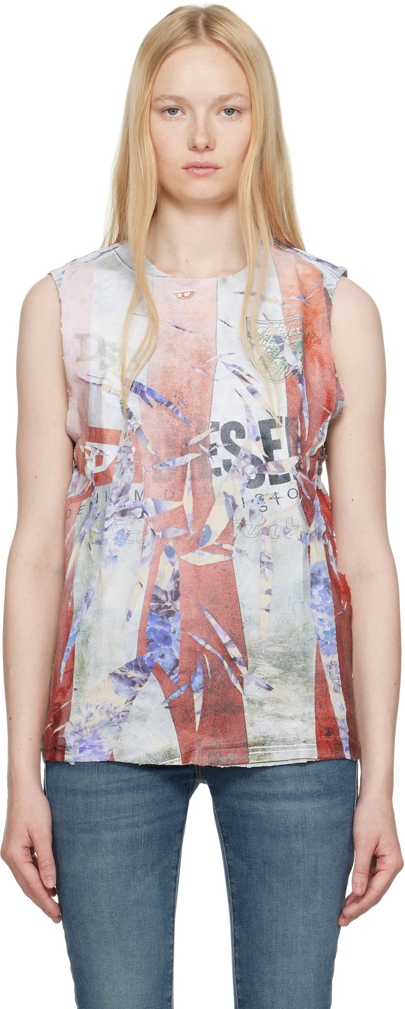 Majica bez rukava Diesel Diesel T-Per-Stripe Graphic Print Tank Top Višebojno | A18700 0SKBT