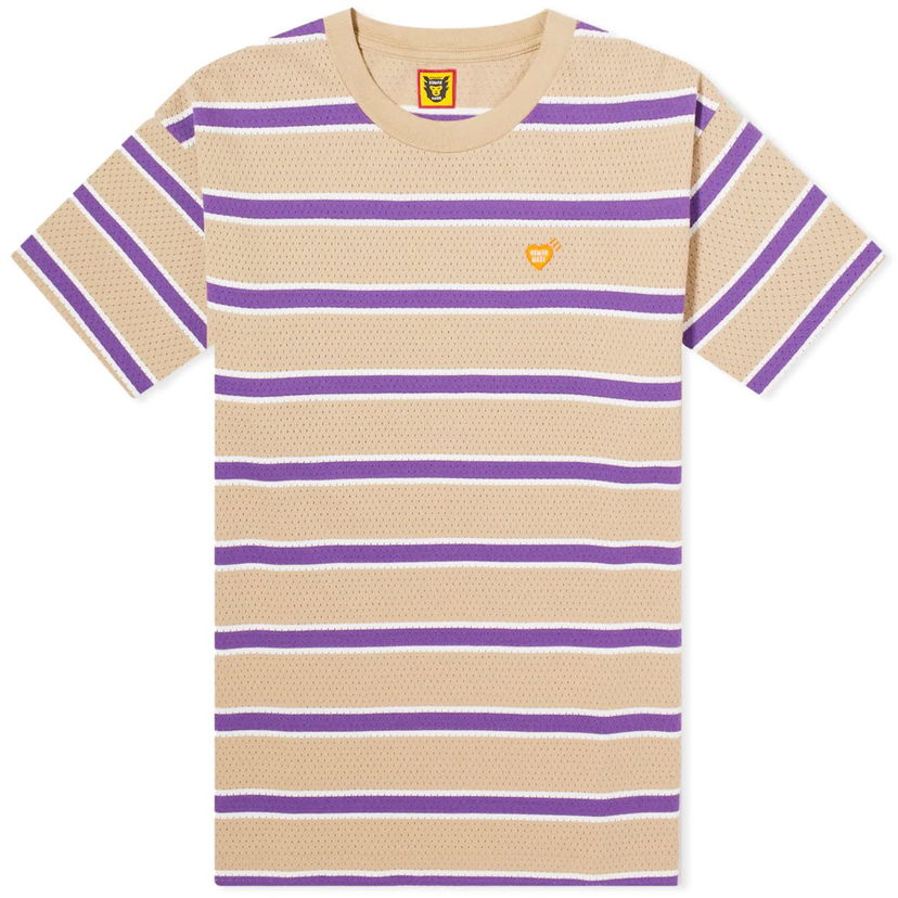 Majica kratkih rukava Human Made Striped Small Heart T-Shirt Bež | HM27CS009-BE