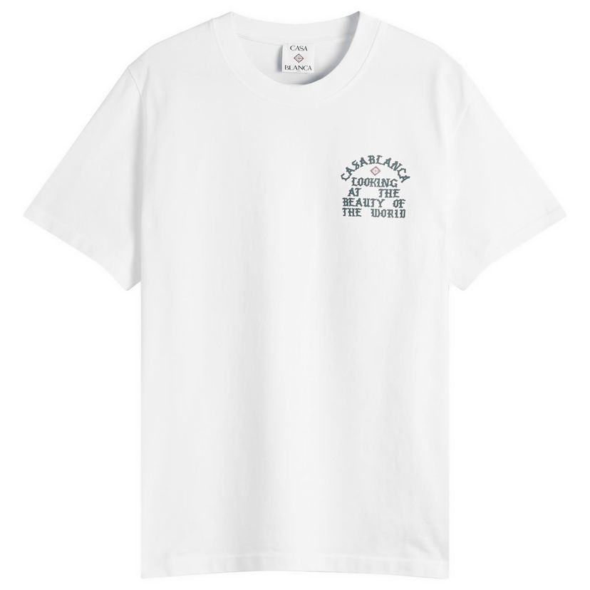 Majica kratkih rukava Casablanca Casablanca Beauty of the World T-Shirt, Size Large Bijela | MS25-JTS-001-03
