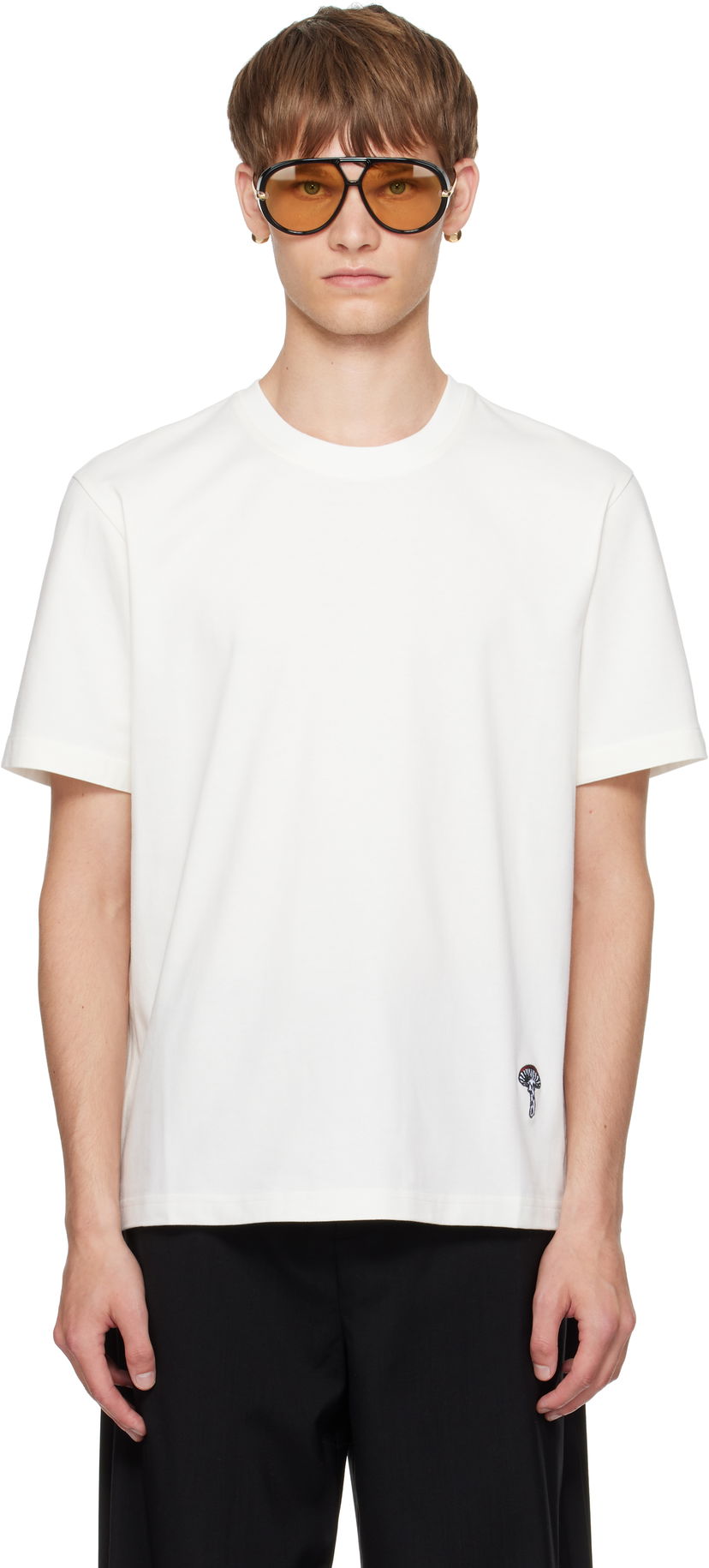 Majica kratkih rukava Bottega Veneta Bottega Veneta Cotton T-Shirt with Small Logo Bijela | 838959V4N509071