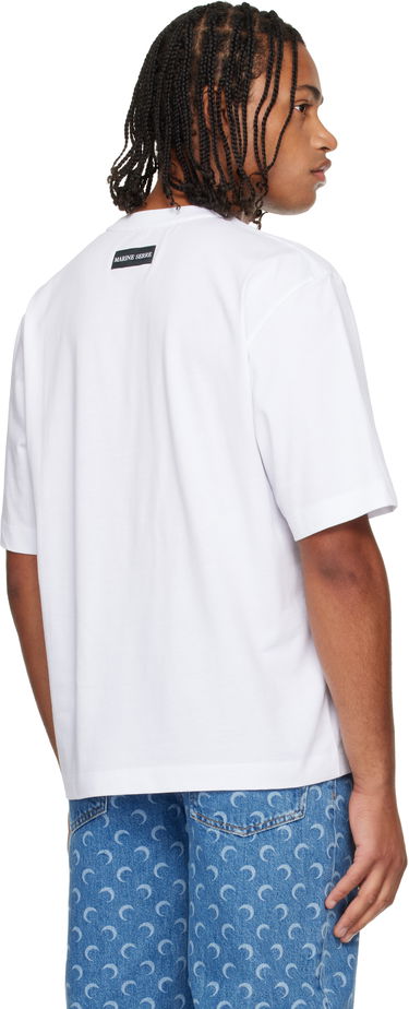 Majica kratkih rukava Marine Serre Moon Logo Jersey Loose Fit Short Sleeve T-Shirt Bijela | MTT077BCJER0009, 2