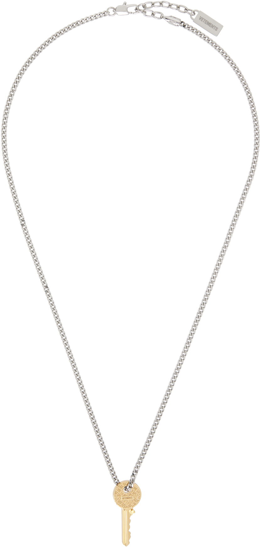 Ogrlica VETEMENTS Vetements Silver-Tone & Gold-Tone Key Pendant Necklace Metalik | UH76NE760GS