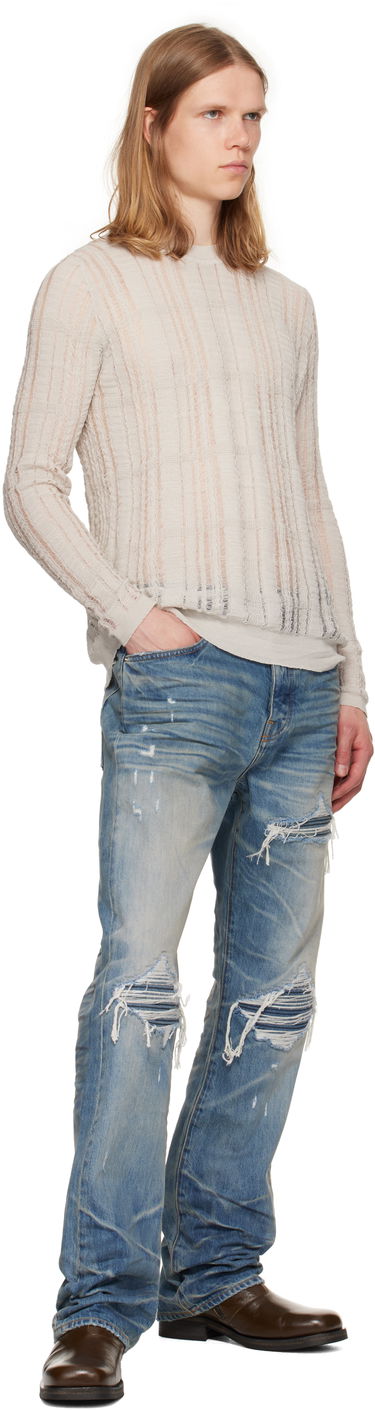 Jeans AMIRI AMIRI Pleated Denim Straight MX1 Jeans Plava | AMDNGH1087, 3