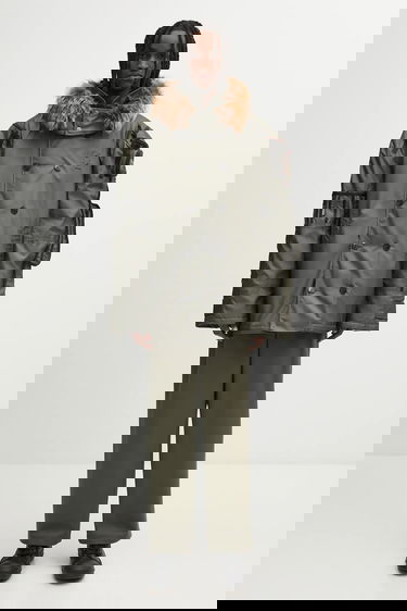 Parka Martine Rose Martine Rose Double-Breasted Faux Fur Trim Bumbag Parka Zelena | 747WO16003, 8