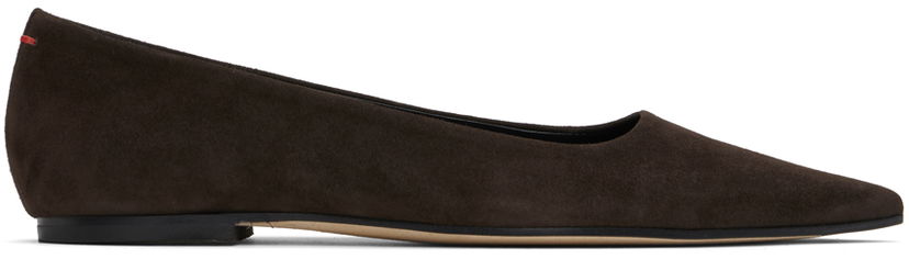 Haljina Aeyde Aeyde Cassy Suede Ballerina Flats Smeđa | A11-FL-SNDP8 FL130-FW24-953-017