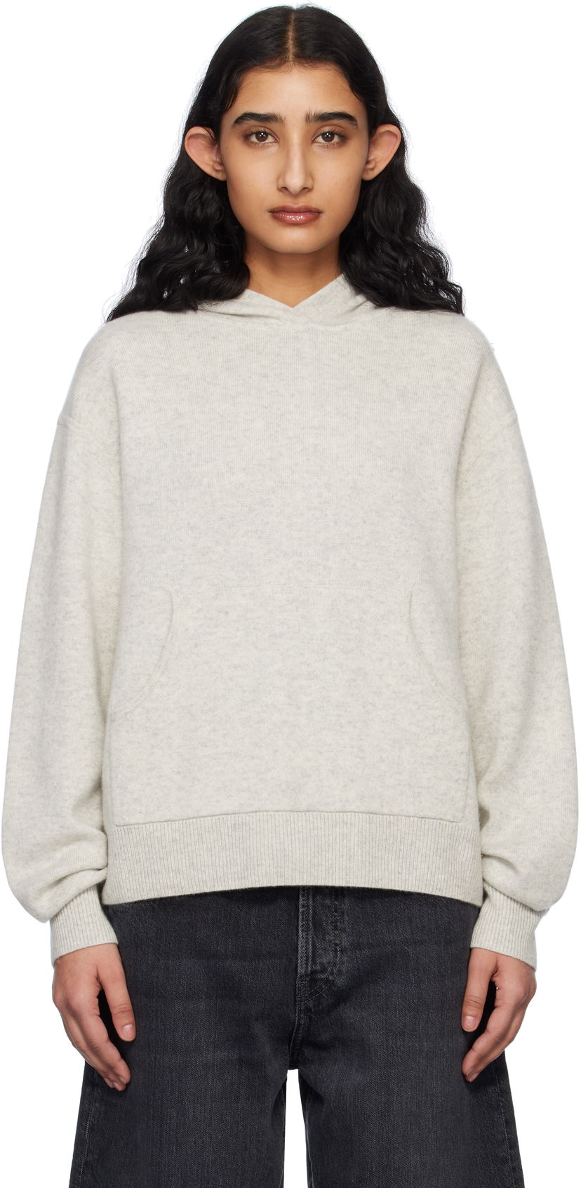 Dukserice Acne Studios Acne Studios Cashmere Hoodie Siva | B60353-