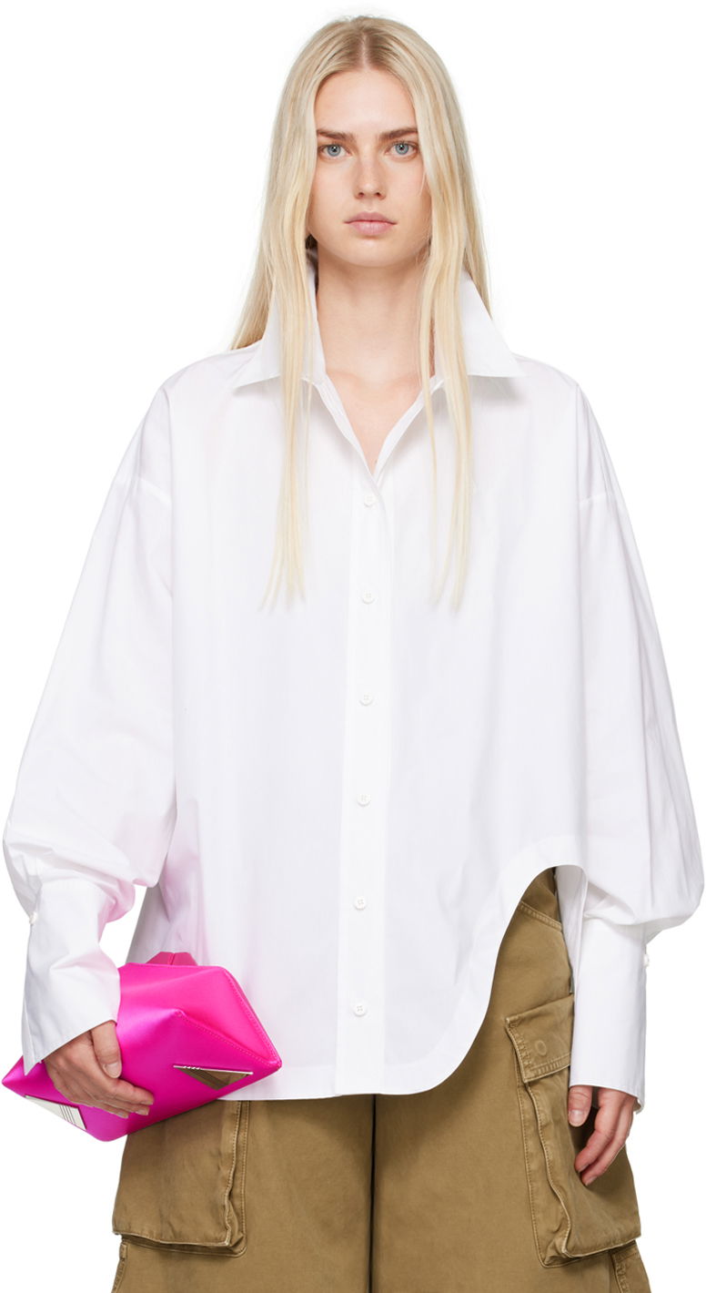 Košulja The Attico The Attico Diana Asymmetric Shirt Bijela | 227WCH04 C052