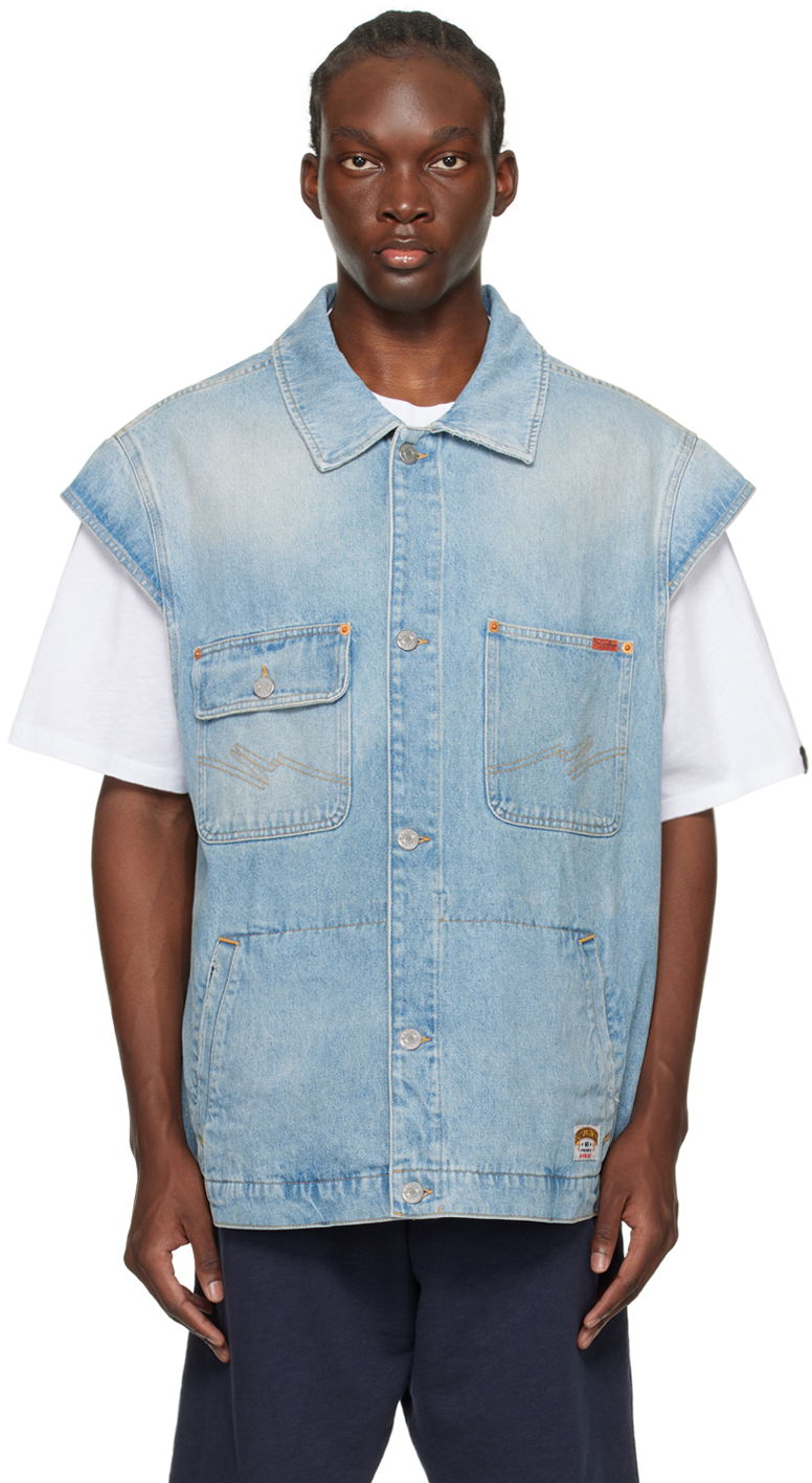 Prsluk Martine Rose Faded Denim Vest Plava | MRSS24-236