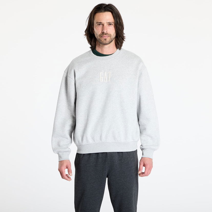 Dukserice GAP GAP Corp Logo Crew Sweatshirt Siva | 648026-01