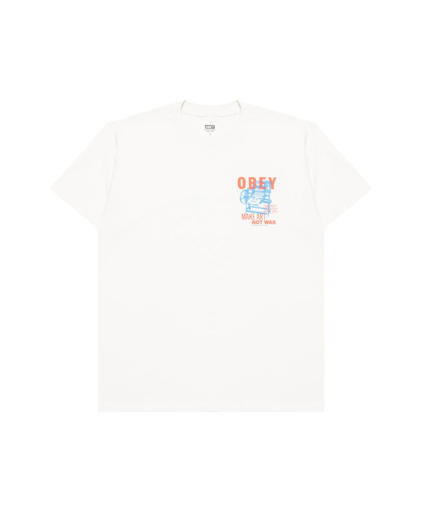 Majica kratkih rukava OBEY Obey Printing Press Make Art T-Shirt Bijela | 165264061-CRM