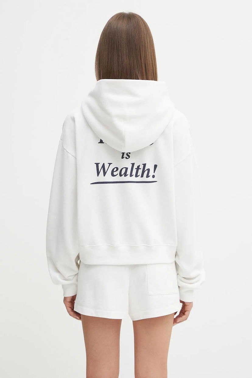 Dukserice Sporty & Rich Sporty & Rich Health Is Wealth Soft Cropped Hoodie Bijela | ST085625006WH01