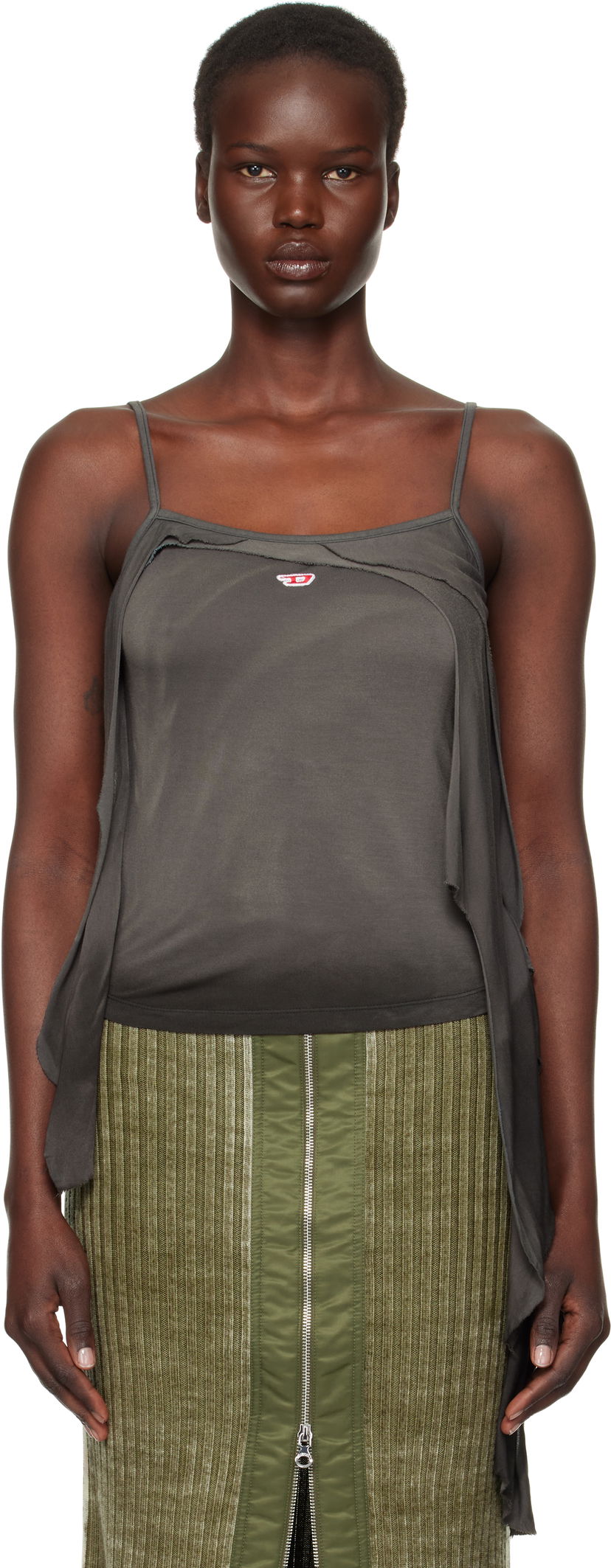 Majica bez rukava Diesel T-Malo Distressed Tank Top Siva | A14067 0IPAL