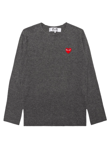 Džemper Comme des Garçons PLAY Red Heart Crewneck Siva | AZ N068 051 3