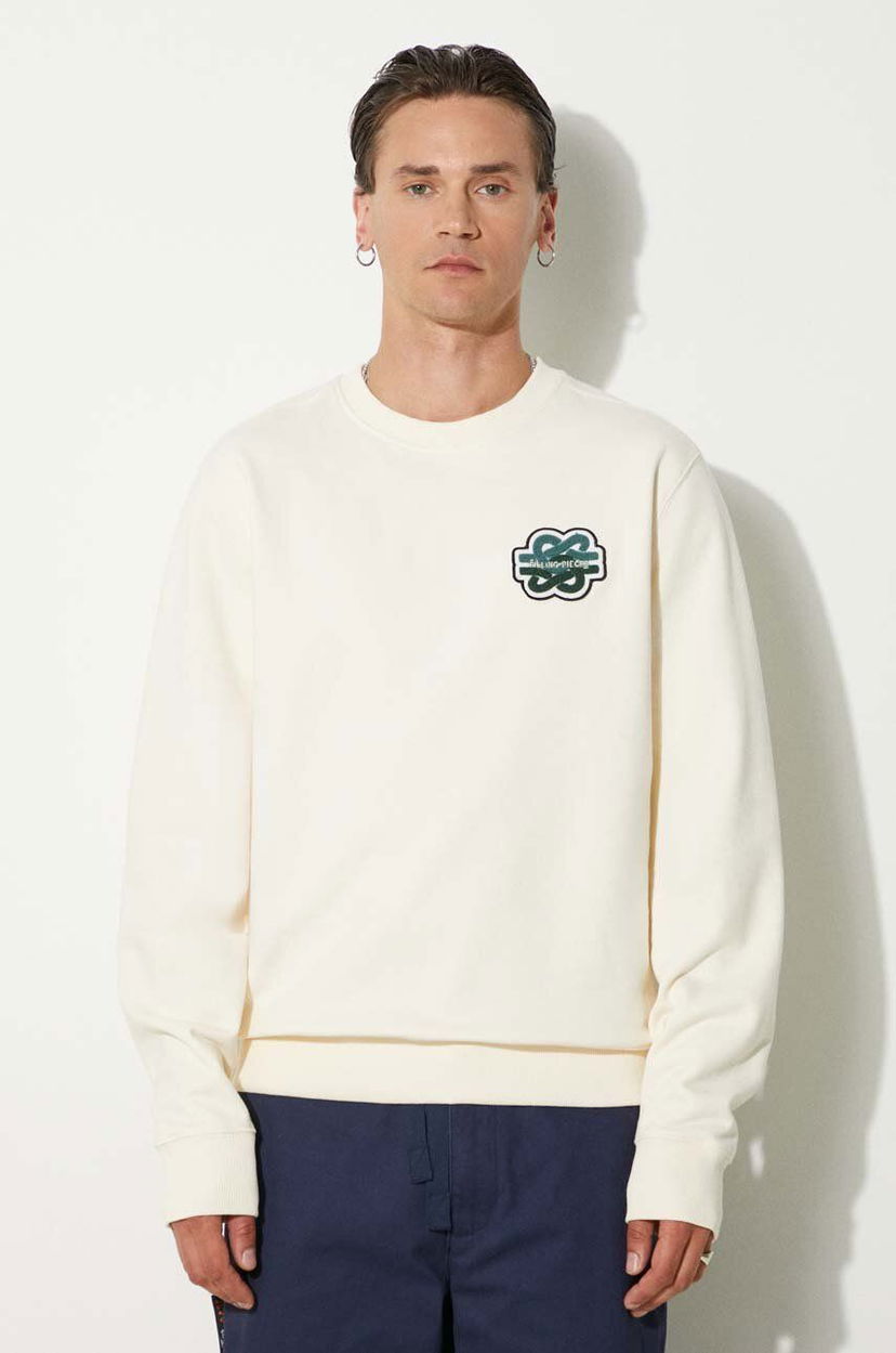 Dukserice Filling Pieces Crewneck Sweatshirt With Application Bež | 74533929936
