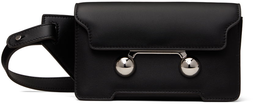 Torba oko struka Marni Marni Leather Trunkaroo Crossbody Bag Crna | MUMQ0022U0 P6948