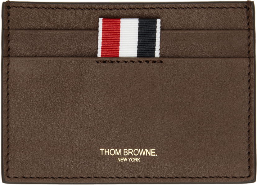Novčanik Thom Browne Thom Browne Soft Calf Leather Single Card Holder Smeđa | MAW020L-L0117