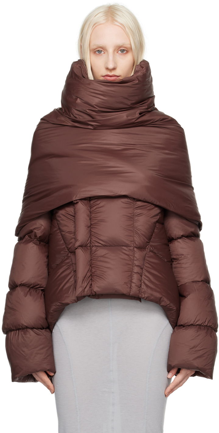 Odjeća Rick Owens Brown Porterville Cowl Scarf Smeđa | RP02D3443 NP