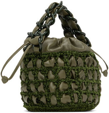 Ručna torbica BY FAR BY FAR Cass Crocheted Drawstring Bag Zelena | 23CRCSACMLGCHLLSMA, 2